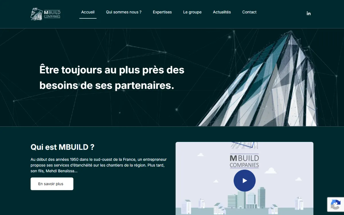 Site Mbuild Companies réalisé par APE Com’
