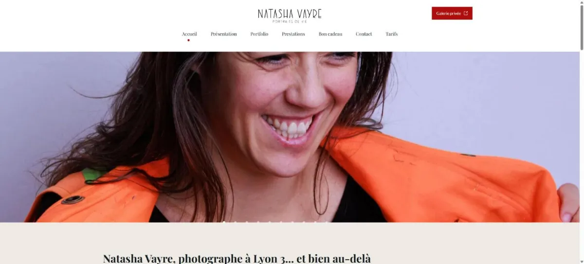 Site Natasha Vayre réalisé par APE Com’